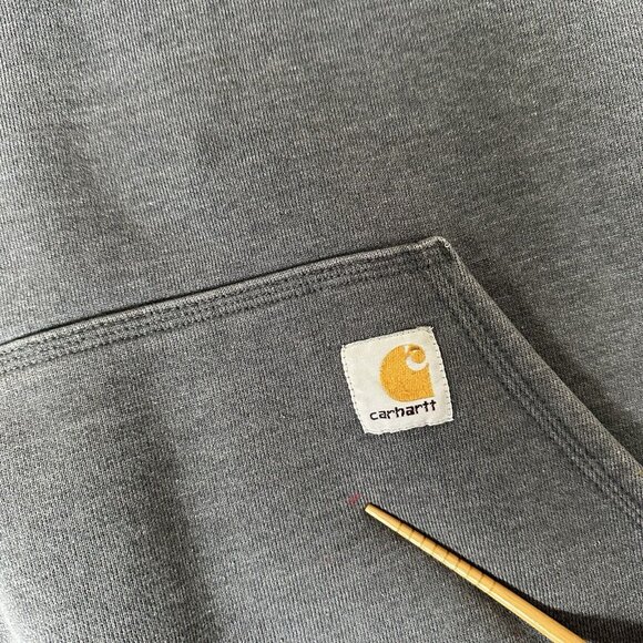 Carhartt Hoodie Mens 2XL Grey Original Fit Jacket Pullover Casual Fleece Adult - Picture 4 of 7